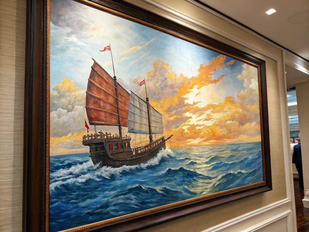 Tranh sơn dầu thuận buồm xuôi gió - Biểu tượng phong thủy nghệ thuật cho không gian sống và kinh doanh