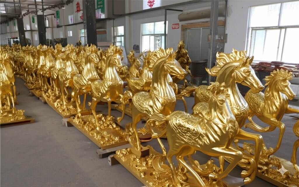 Bí mật đằng sau vẻ đẹp lộng lẫy của tượng ngựa mạ vàng 24K
