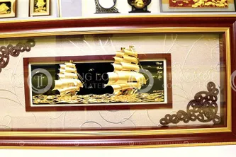 Tranh Thuyền Buồm Mạ Vàng 48x108cm