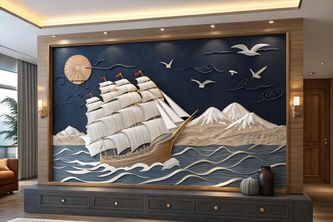 Tranh Thuận Buồm Xuôi Gió 3D - Biểu Tượng Phong Thủy Của Sự Suôn Sẻ Và Thịnh Vượng