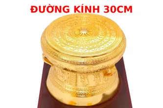 Trống Đồng Mạ Vàng Đường Kính 30cm