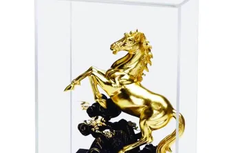 Tượng Ngựa Mạ Vàng 17x14x22cm
