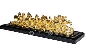 Tượng Ngựa Mạ Vàng 30x10x10cm