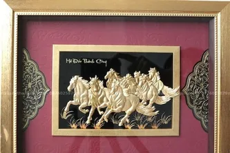 Tranh Mã Đáo Thành Công Mạ Vàng 27x34 Mẫu 2