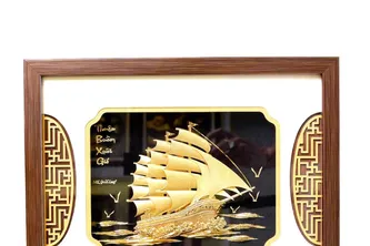 Tranh Thuận Buồm Xuôi Gió Mạ Vàng 26cmx33cm Mẫu 2
