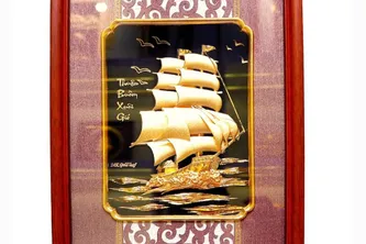 Tranh Thuận Buồm Xuôi Gió Mạ Vàng 27cmx34cm Mẫu 2 Quà Khai Trương Hồng Phát