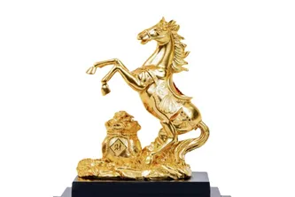 Tượng Ngựa Mạ Vàng 24k 21 16 24cm Quà Tặng Sếp Nam Tuổi Ngọ