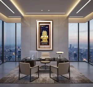 Tranh Thuyền Buồm Mạ Vàng 81x42cm -- Biểu Tượng Phong Thủy Và Trang Trí