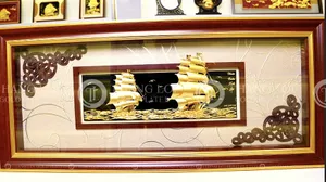 Tranh Thuyền Buồm Mạ Vàng 48x108cm