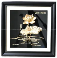 "Tranh Hoa Sen Mạ Vàng 20cmx20cm Mẫu 2