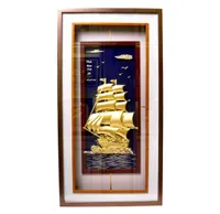 Tranh Thuận Buồm Xuôi Gió Mạ Vàng 42cmx81cm Món Quà Tặng Sếp Cao Cấp