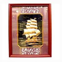 Tranh Thuận Buồm Xuôi Gió Mạ Vàng 27cmx34cm Mẫu 2 Quà Khai Trương Hồng Phát