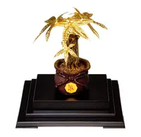 Cây Kim Ngân Mạ Vàng 24k 17*13*22cm Quà Tặng Sếp Nữ Sang Trọng