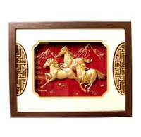 Tranh Mã Đáo Thành Công Mạ Vàng 24k 26×33 Quà Tân Gia Tặng Sếp May Mắn