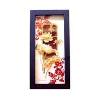 Tranh Hoa Sen Mạ Vàng 24k 13x26cm Quà Tặng Sếp Nữ Lên Chức
