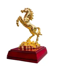Tượng Ngựa Mạ Vàng 24k 14 14 31cm Quà Tặng Sếp Nam Lên Chức