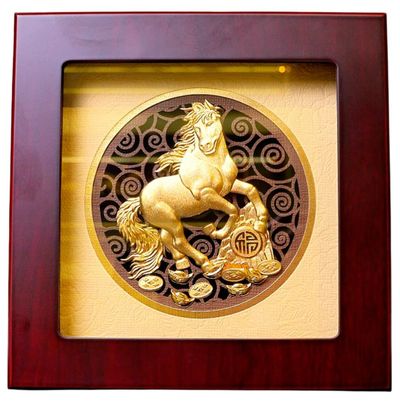 Tranh Mã Đáo Thành Công Mạ Vàng 20x20
