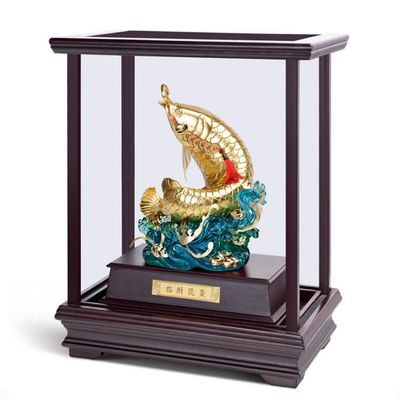 Tượng Cá Rồng Mạ Vàng 29 17 35cm