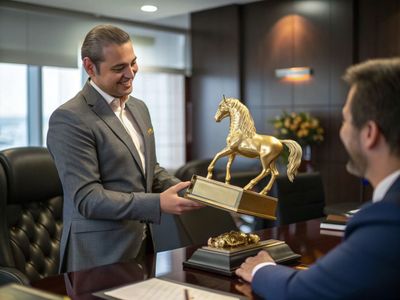 Tượng Ngựa Mạ Vàng Quà Tặng Sếp Cao Cấp