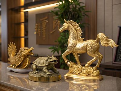 So Sánh Tượng Ngựa Mạ Vàng Với Các Linh Vật Phong Thủy Khác
