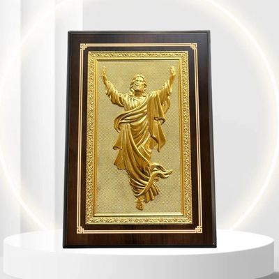 Tranh Ch&uacute;a Gi&ecirc;-su mạ v&agrave;ng chế t&aacute;c thủ c&ocirc;ng từ v&agrave;ng l&aacute; 24k - Qu&agrave; tặng mạ v&agrave;ng cao cấp mang &yacute; nghĩa t&acirc;m linh v&agrave; b&igrave;nh an gi&uacute;p t&ocirc;n vinh vị thế, khẳng định đẳng cấp doanh nh&acirc;n v&agrave; thắt chặt mối quan hệ ngoại giao