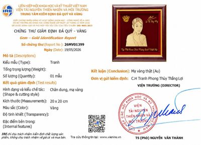 kiểm định tranh sếp thuý hồng mạ vàng