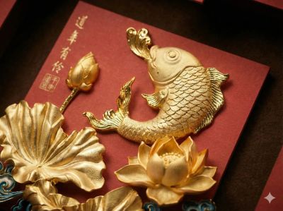 Tranh Cá Rồng Mạ Vàng 24K