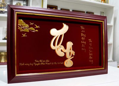 Tranh Chữ Thọ Mạ Vàng 65 40 Cm