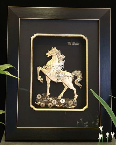 Tranh Mã Đáo Thành Công Mạ Vàng 27x34 Mẫu 1