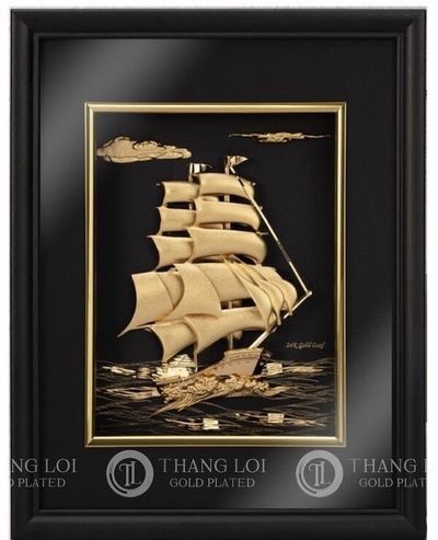 Tranh Thuyền Buồm Mạ Vàng 25cmx32cm Mẫu 1