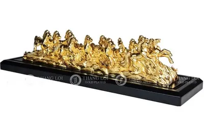 Tượng Ngựa Mạ Vàng 30x10x10cm