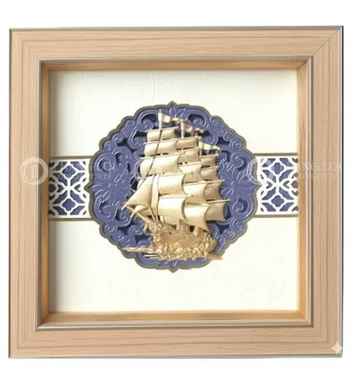 Tranh Thuyền Buồm Mạ Vàng 26x26cm Mẫu 1