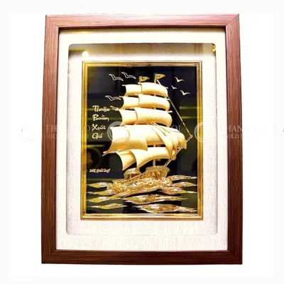 Tranh Thuận Buồm Xuôi Gió Mạ Vàng 26cmx33cm Mẫu 3