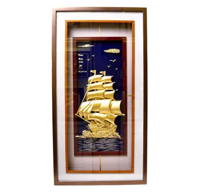 Tranh Thuận Buồm Xuôi Gió Mạ Vàng 42cmx81cm Món Quà Tặng Sếp Cao Cấp