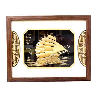 Tranh Thuận Buồm Xuôi Gió Mạ Vàng 26cmx33cm Mẫu 2
