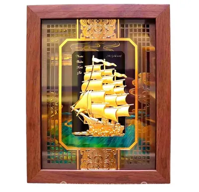 Tranh Thuận Buồm Xuôi Gió Mạ Vàng 20x25cm Mẫu 2