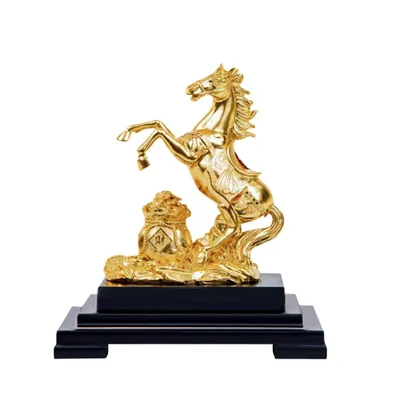 Tượng Ngựa Mạ Vàng 24k 21 16 24cm Quà Tặng Sếp Nam Tuổi Ngọ