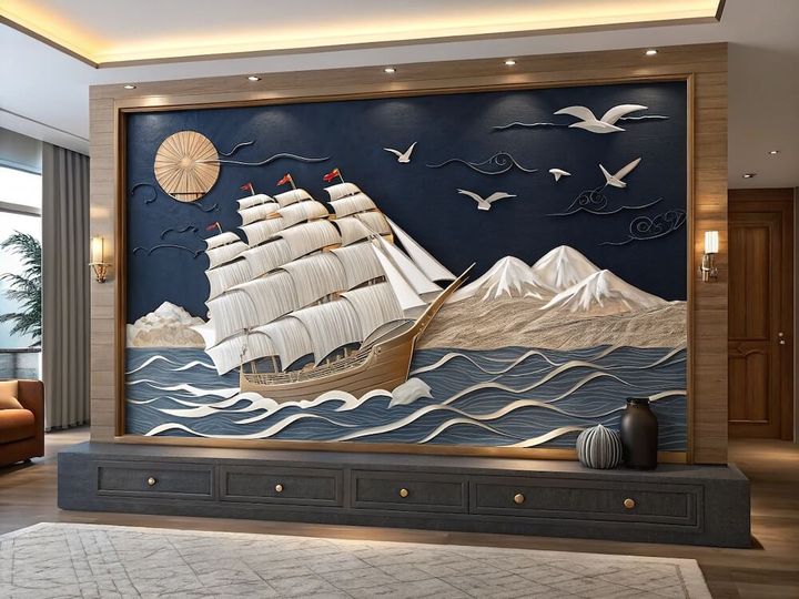 tranh thuận buồm xuôi gió 3d