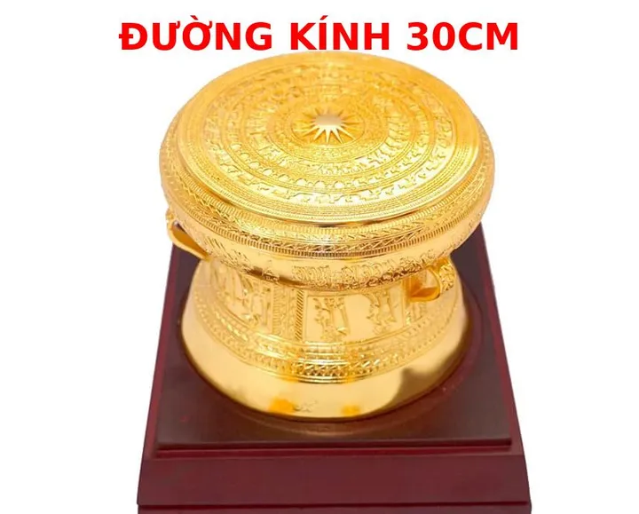 Trống Đồng Mạ Vàng Đường Kính 30cm