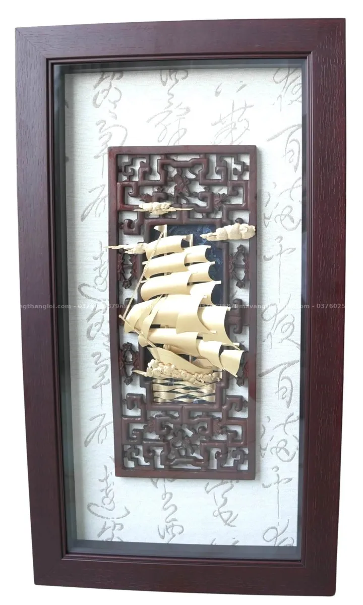 Tranh Thuyền Buồm Mạ Vàng 39cmx69cm