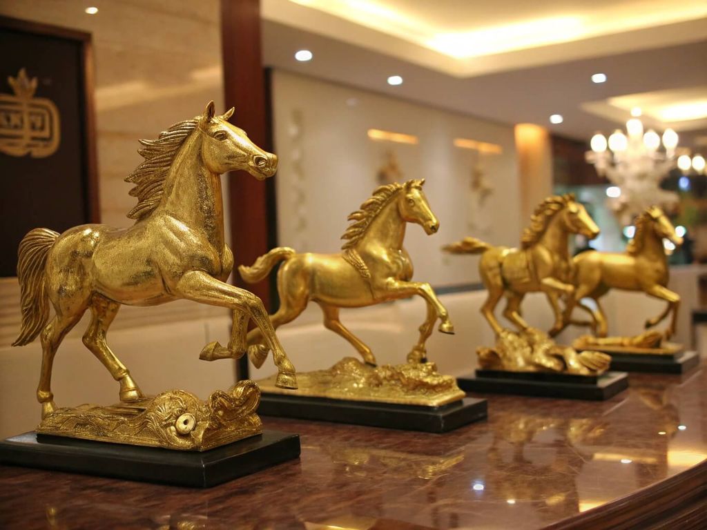 Các Mẫu Tượng Ngựa Mạ Vàng Phổ Biến