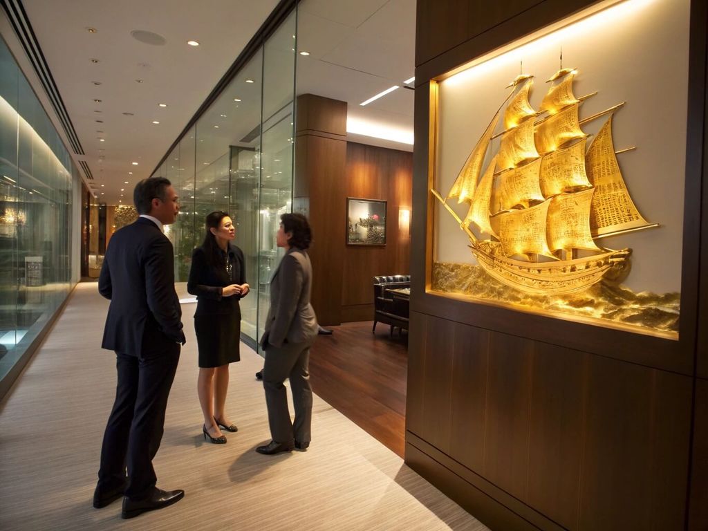 Vì Sao Doanh Nhân Ưa Chuộng Tranh Thuyền Buồm Mạ Vàng