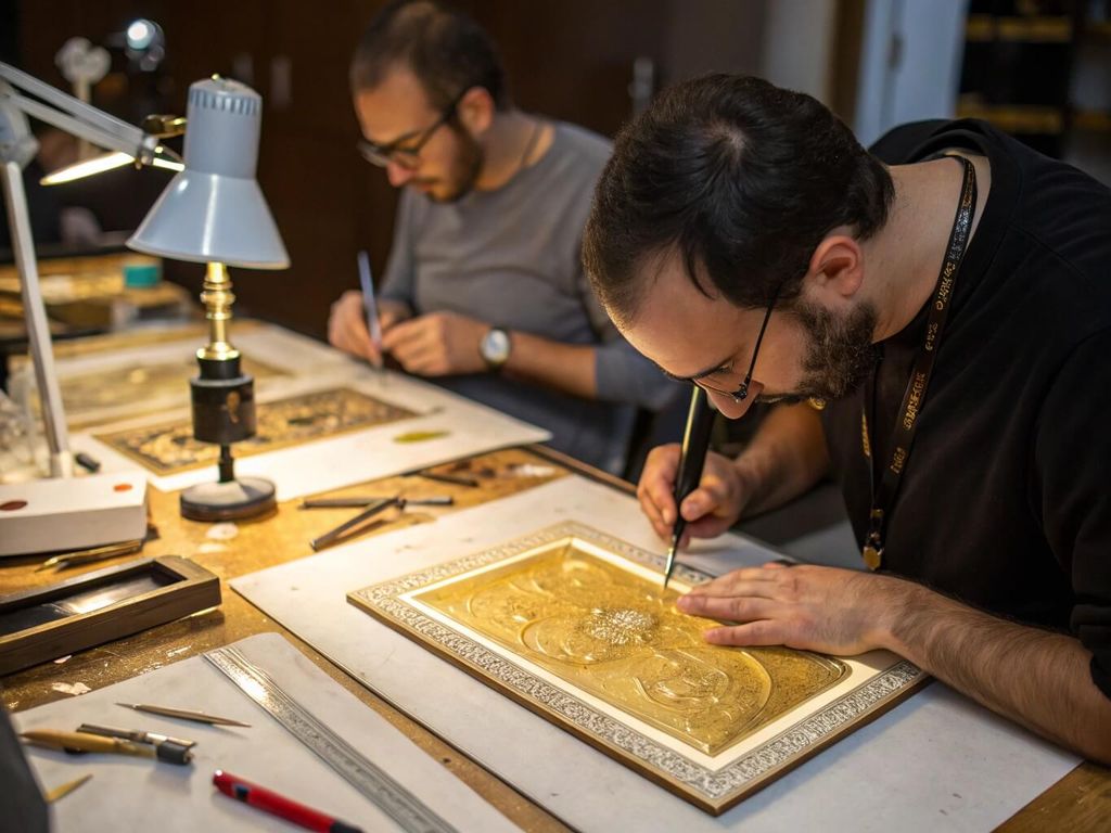 Vật Liệu Và Quy Trình Chế Tác Tranh Mạ Vàng Từ A Đến Z