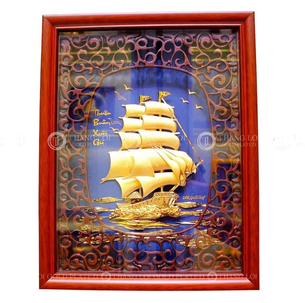 Tranh Thuận Buồm Xuôi Gió Mạ Vàng 25cmx32cm Mẫu 2